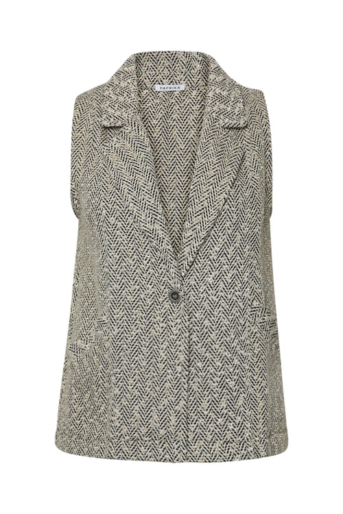 Blazer sans manches à motif chevrons-Paprika-1