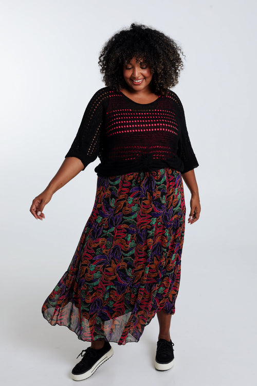 Pull filet rayé en viscose-Paprika-9