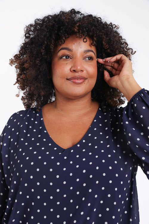 Blouse imprimé pois-Paprika-4