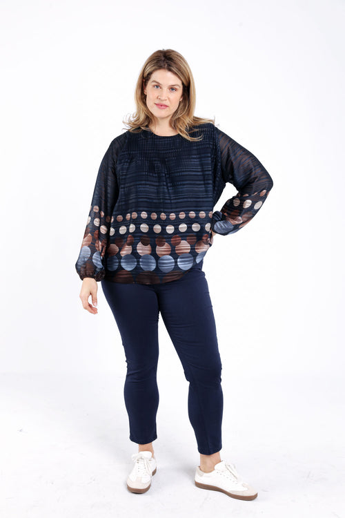 Blouse plissée imprimé ronds-Paprika-7