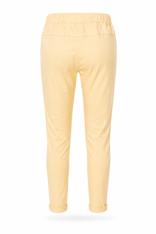 Chino en coton léger uni-Paprika-1