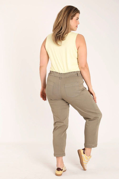 Chino en coton uni-Paprika-1