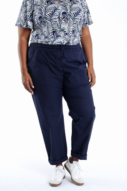 Pantalon en coton uni-Paprika-1