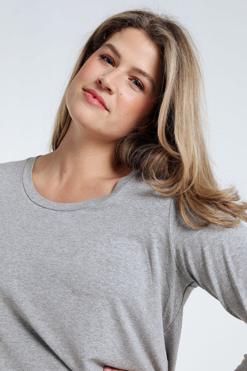T-shirt basic uni en viscose-Paprika-3