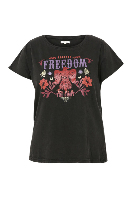 T-shirt Freedom en coton-Paprika-8
