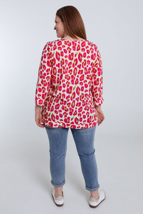 Blouse en viscose imprimé peau de bête-Paprika-2
