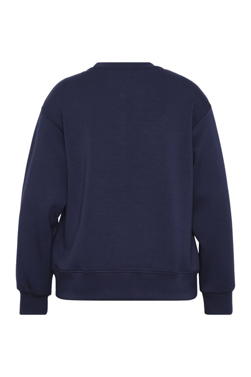 Sweat en viscose uni avec strass-Paprika-2