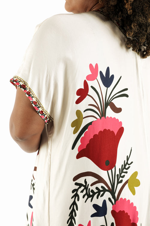 Robe en viscose imprimé folk-Paprika-6