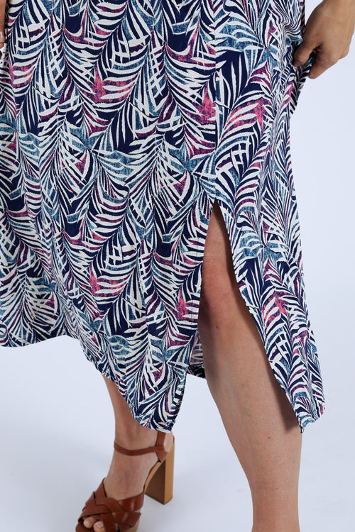Robe longue imprimé feuillage-Paprika-5