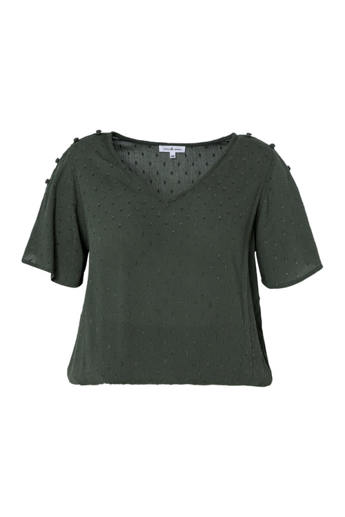 Blouse en viscose unie-Paprika-10