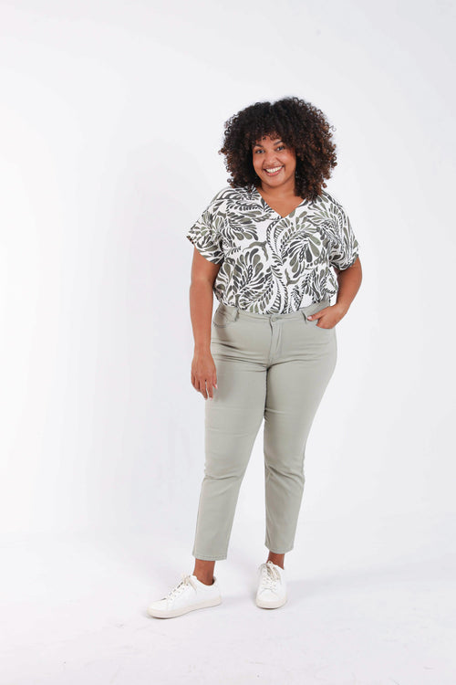 Pantalon slim Louise 7/8-Paprika-6