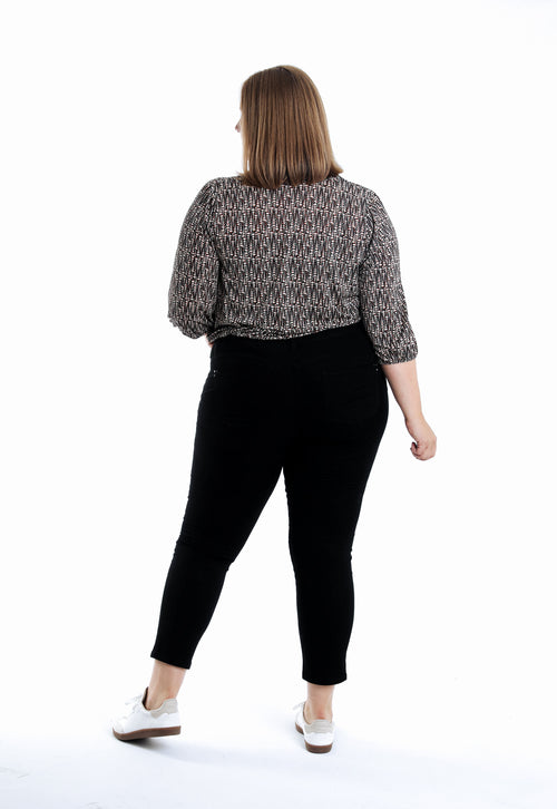 Pantalon slim 7/8 uni Louise-Paprika-2