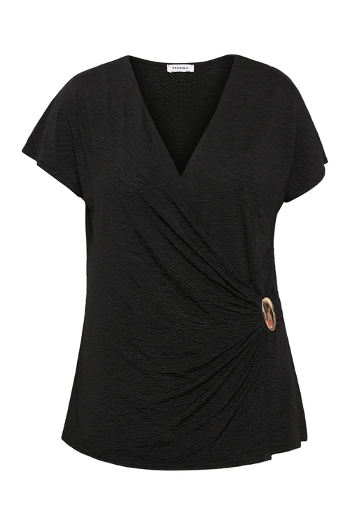 T-shirt cache-coeur uni-Paprika-1