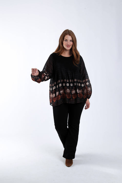 Blouse plissée imprimé ronds-Paprika-6