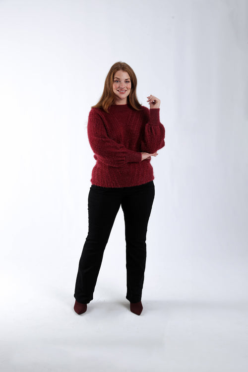 Pull maille poilue uni-Paprika-8