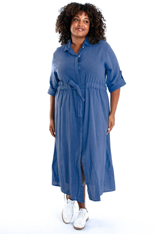Robe en gaze de coton unie-Paprika-9