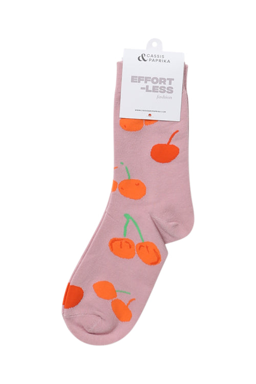 Chaussettes imprimé cerises-Paprika-1