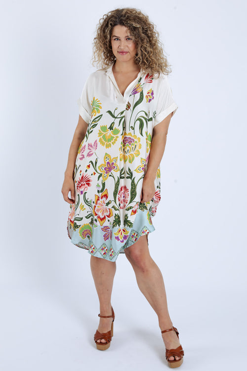 Robe en viscose à imprimé floral-Paprika-7