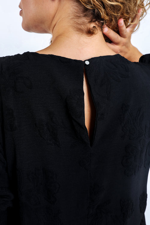 Robe courte unie avec motif en relief-Paprika-2