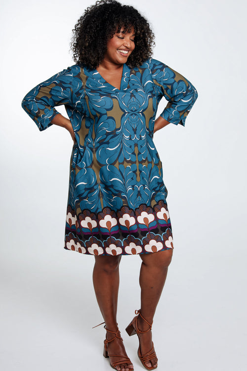 Robe housse imprimé graphique-Paprika-7