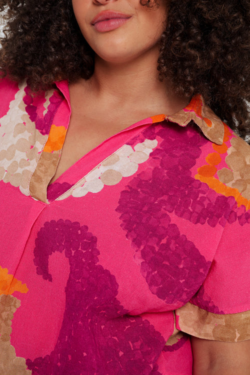 Blouse en coton imprimé floral-Paprika-6