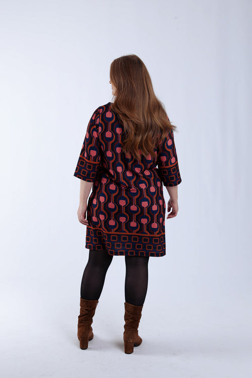 Robe housse imprimé graphique-Paprika-2