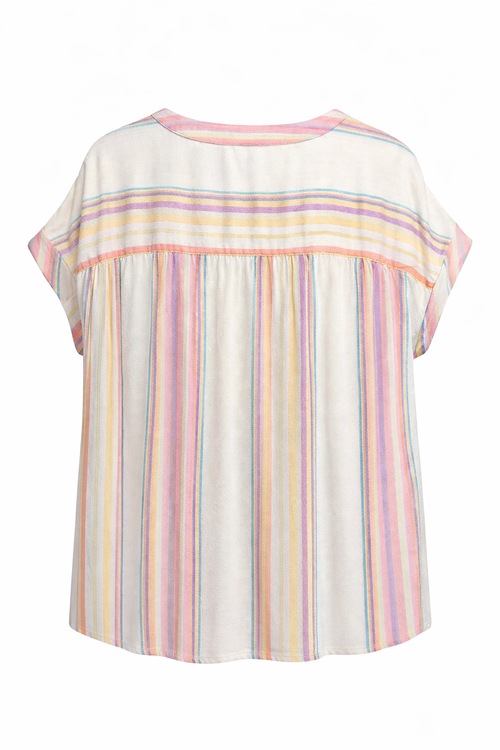 Top en viscose à rayures avec lurex-Paprika-3