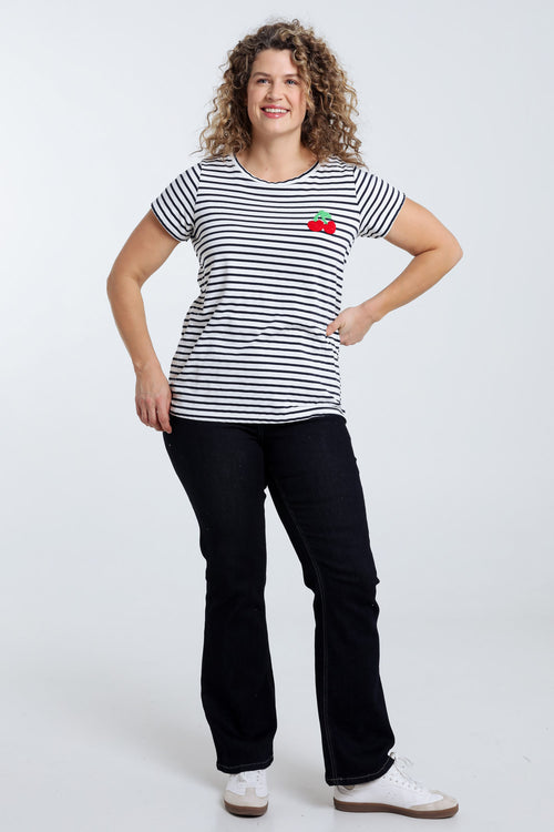 T-shirt marinière détail cerise-Paprika-8