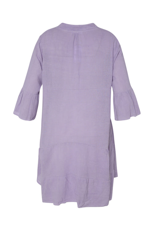 Robe tunique en gaze de coton unie-Paprika-11