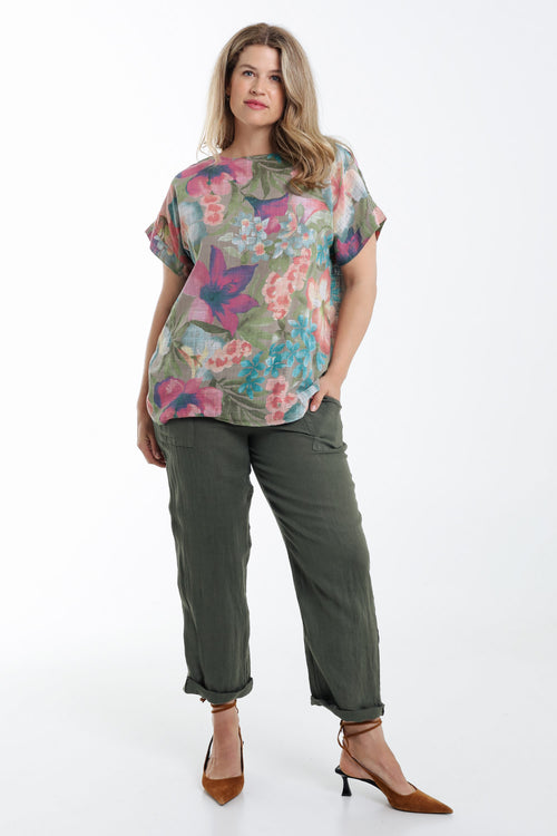 Blouse en coton imprimé floral-Paprika-8