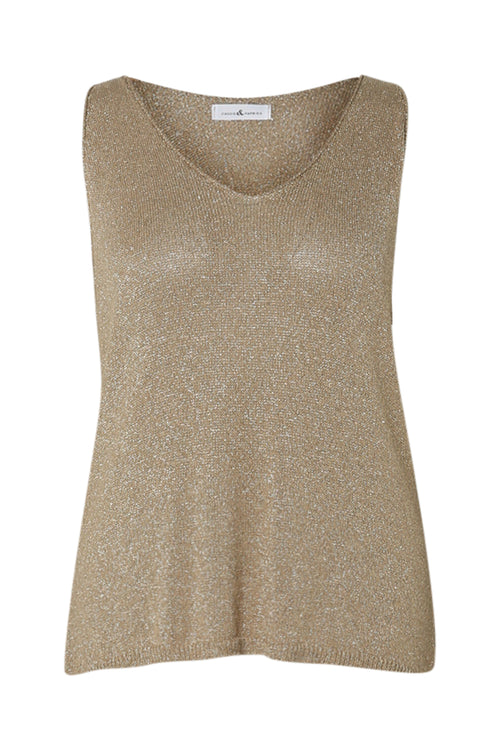 Débardeur en maille uni avec lurex-Paprika-10