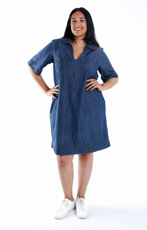 Robe courte en jeans-Paprika-7