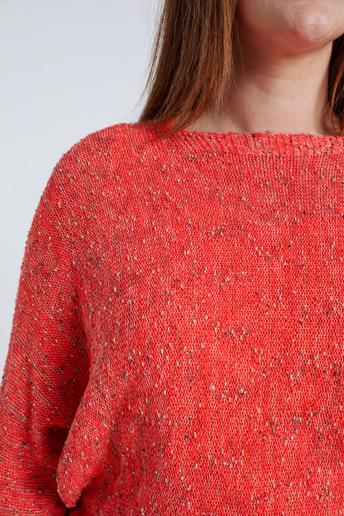Pull maill fantaisie uni-Paprika-5