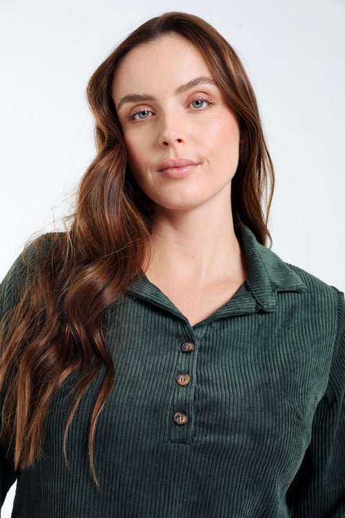 Robe courte unie en velours-Paprika-4