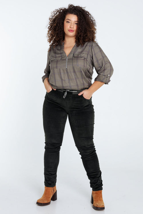 Jegging slim en velours-Paprika-9