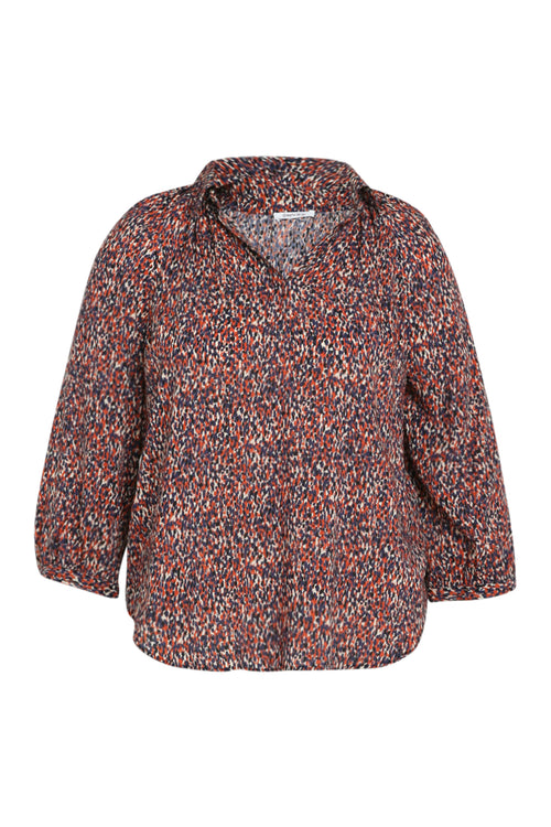 Blouse imprimé peau de bête en viscose-Paprika-10