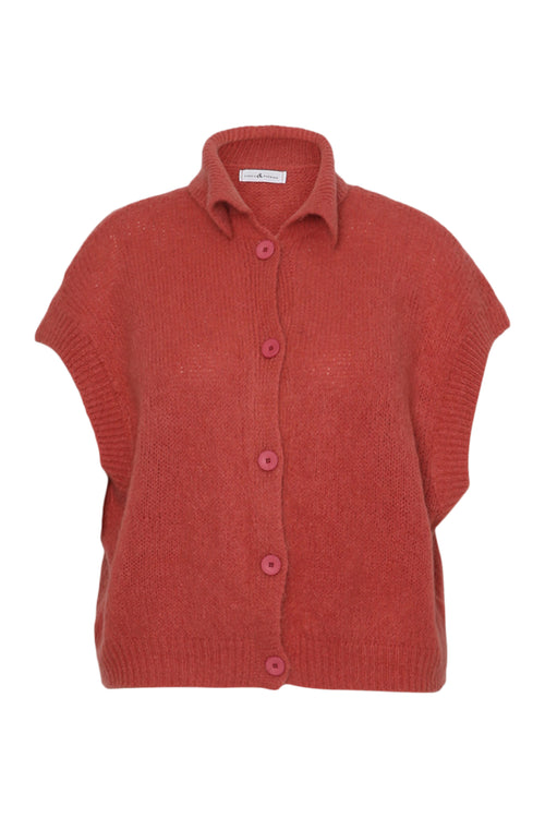 Cardigan court uni-Paprika-9