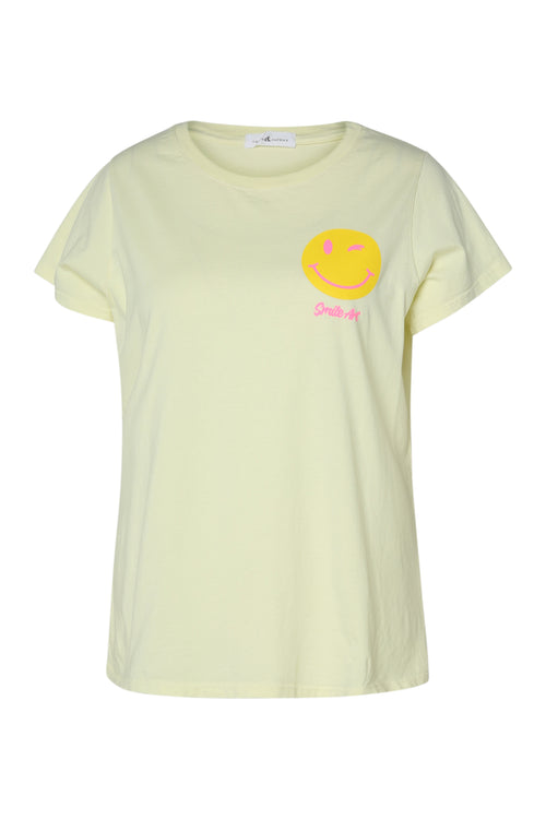 T-shirt en coton imprimé smile-Paprika-10