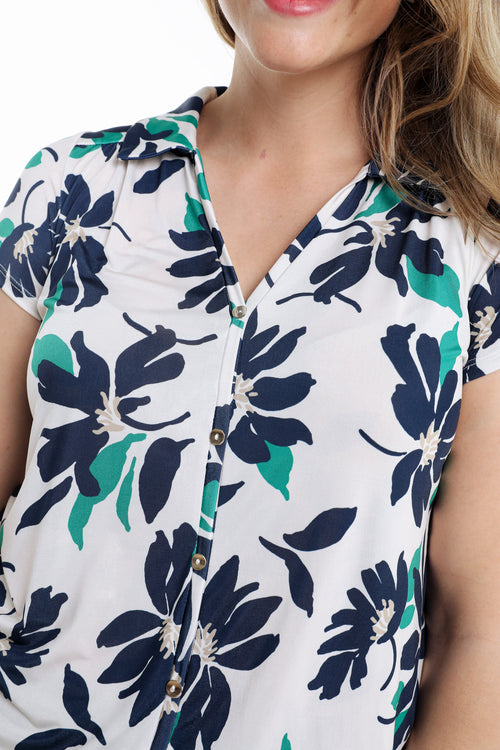 T-shirt imprimé floral-Paprika-4