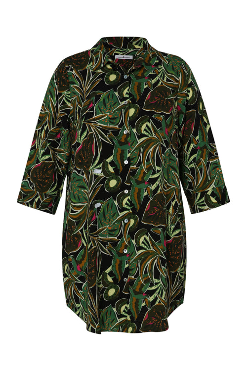 Chemise longue en viscose imprimé jungle-Paprika-1
