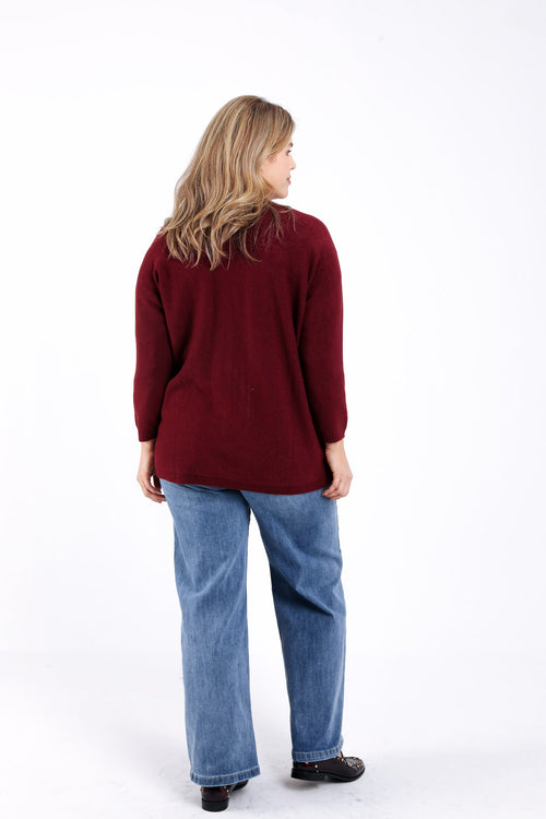 Cardigan long en viscose uni-Paprika-1