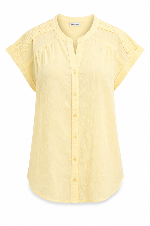Top en coton uni-Paprika-2