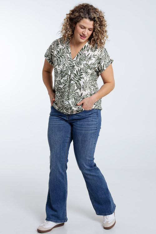 Blouse imprimé feuillage-Paprika-9