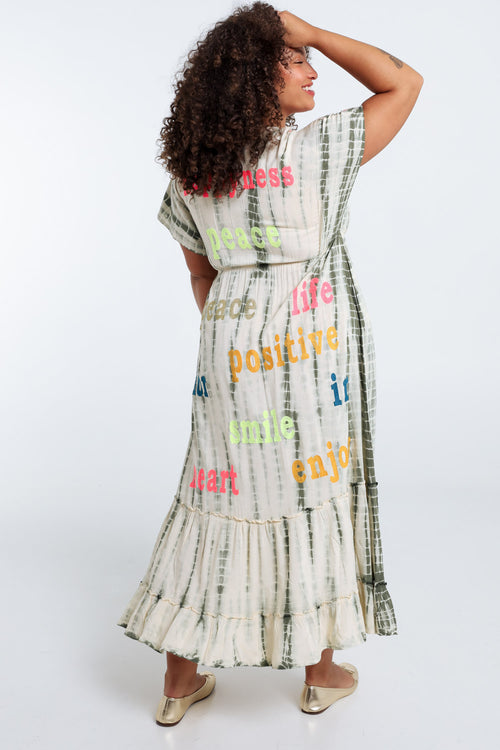 Robe longue en viscose imprimé tie&dye-Paprika-2