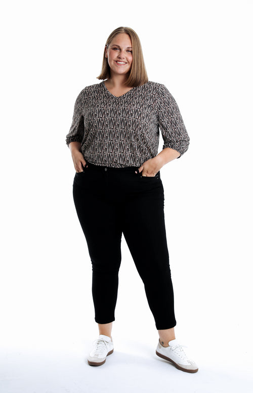 Pantalon slim 7/8 uni Louise-Paprika-6
