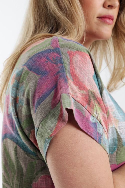 Blouse en coton imprimé floral-Paprika-5