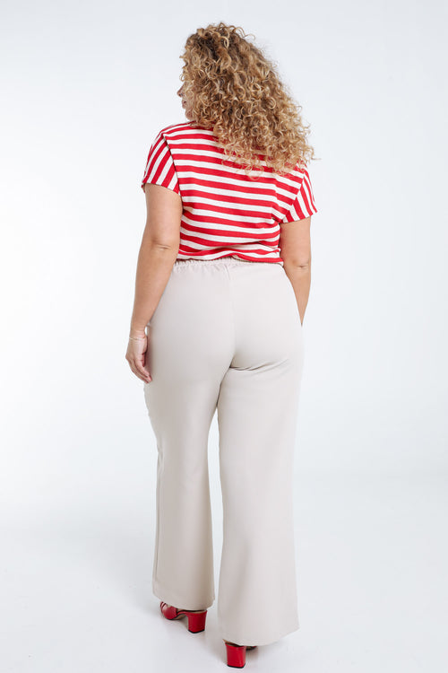 Pantalon 7/8 avec boutons décoratifs-Paprika-2