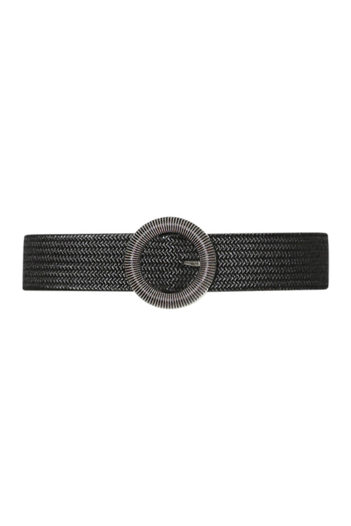 Ceinture élastiquée en raphia-Paprika-1