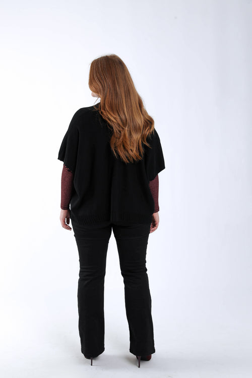 Pull court uni en viscose-Paprika-2