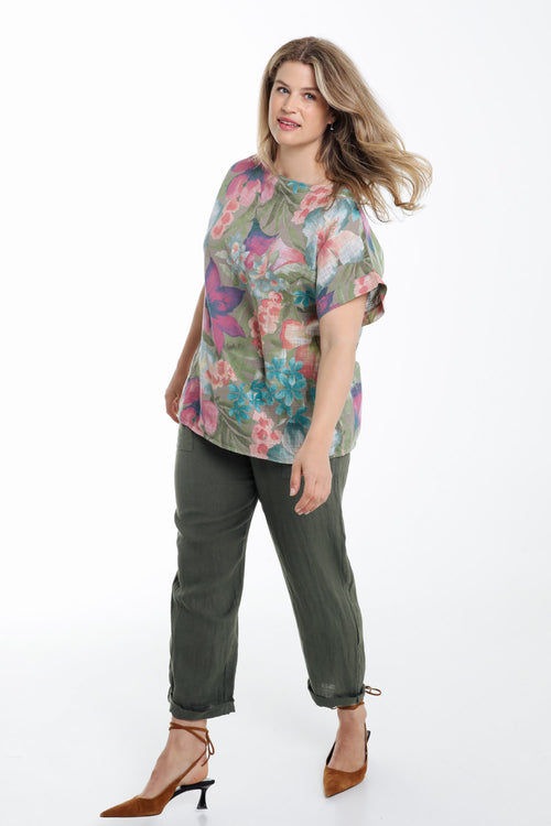Blouse en coton imprimé floral-Paprika-9